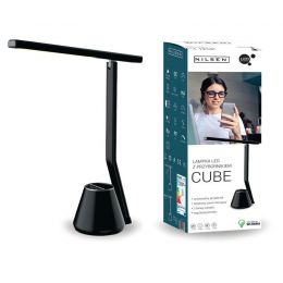 Lampka LED Cube z przybornikiem czarna