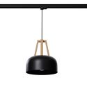 Lampa wisząca CASCO czarna/naturalne drewno E27 3000K 7,5W 620lm