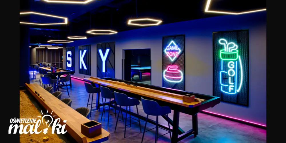 Oświetlenie LED na wymiar &ndash; realizacja Sky Games w Sky Tower Wrocław